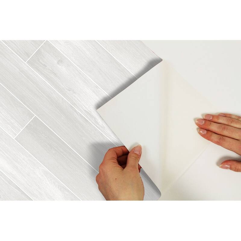 InHome Ash Porcelain Planks Peel & Stick Rolled Backsplash