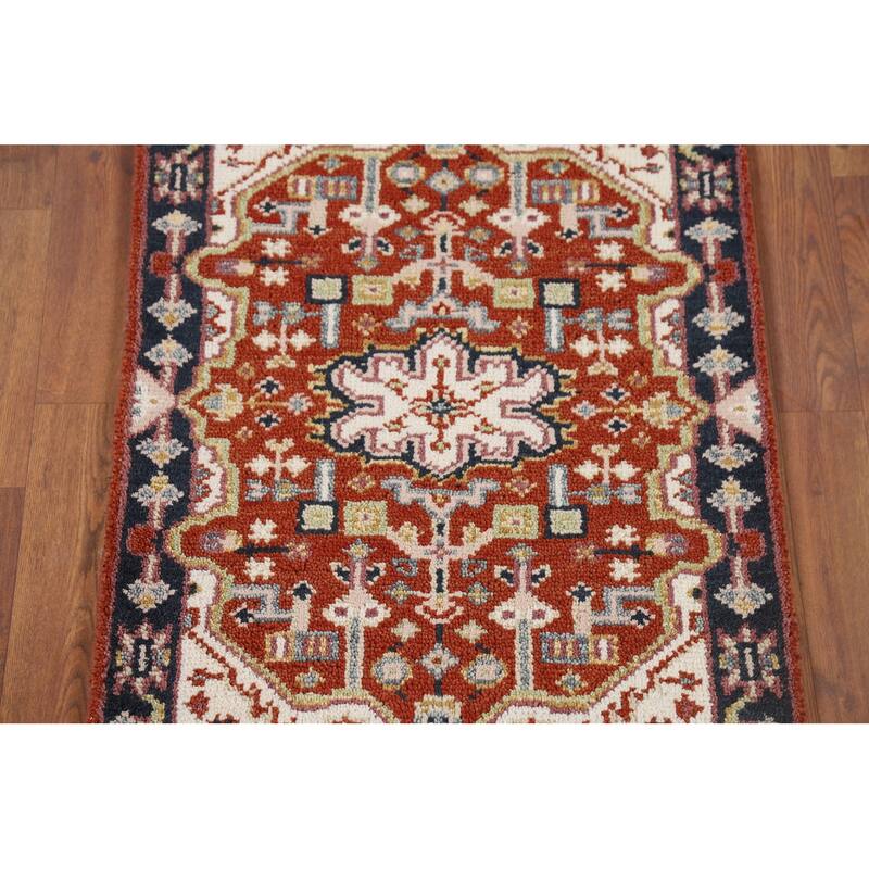 Geometric Kazak Accent Rug Hand-Knotted Wool Carpet - 2'0" x 3'0"