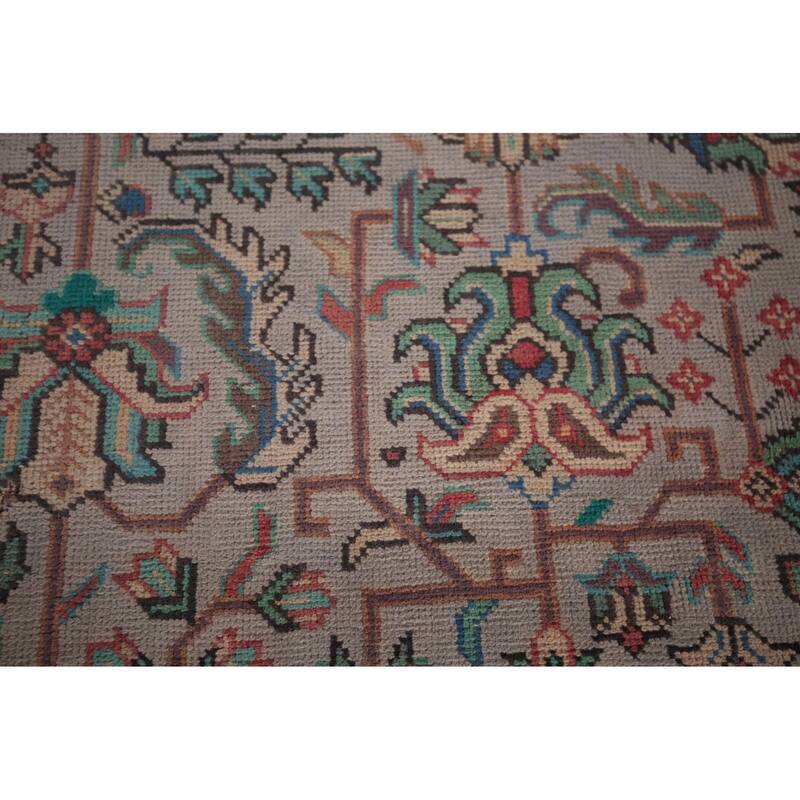 Geometric Tabriz Persian Vintage Area Rug Handmade Wool Carpet - 9'6"x 12'8"