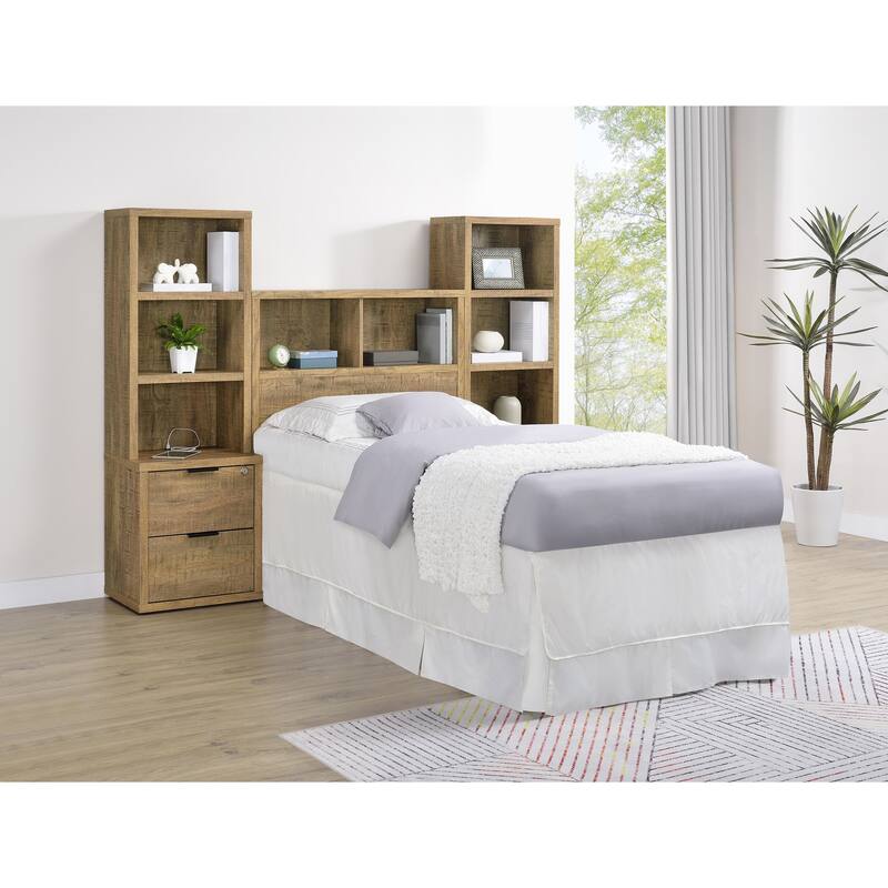 Westpark 3-Piece Bedroom Set Bookcase Headboard - Mango - Twin