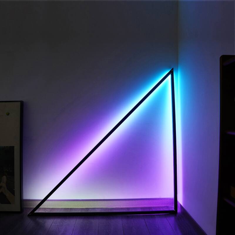 41" RGB Triangle Corner Lamp Minimalist LED Floor Lamp