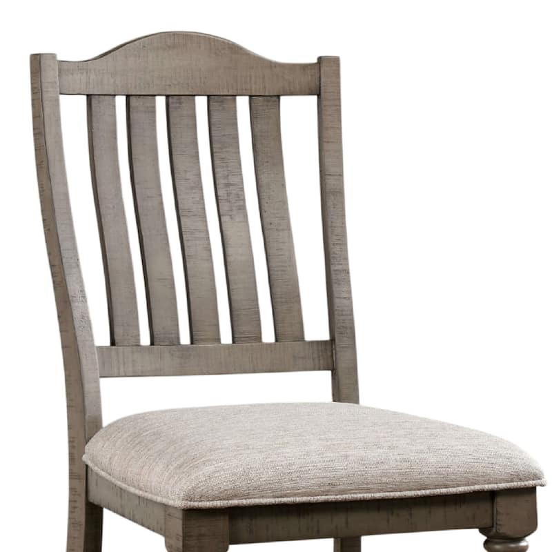 Cay Side Dining Chair Set of 2, Turned Legs, Curved Back, Gray