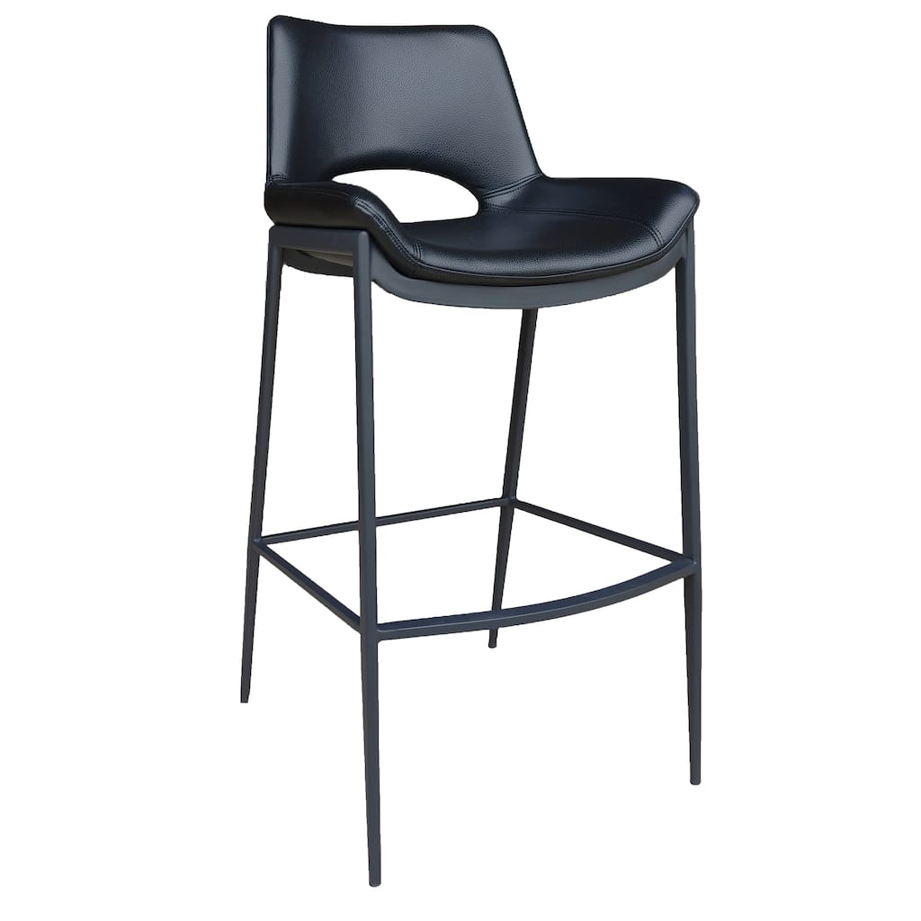 Contemporary Faux Leather and Metal 30" Bar Stool