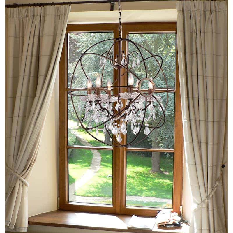 Edwards Antique Bronze 32-inch Orb Chandelier