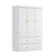 preview thumbnail 5 of 10, Modern Freestanding Wardrobe Armoire Closet High Cabinet Storage White - 93.7"H
