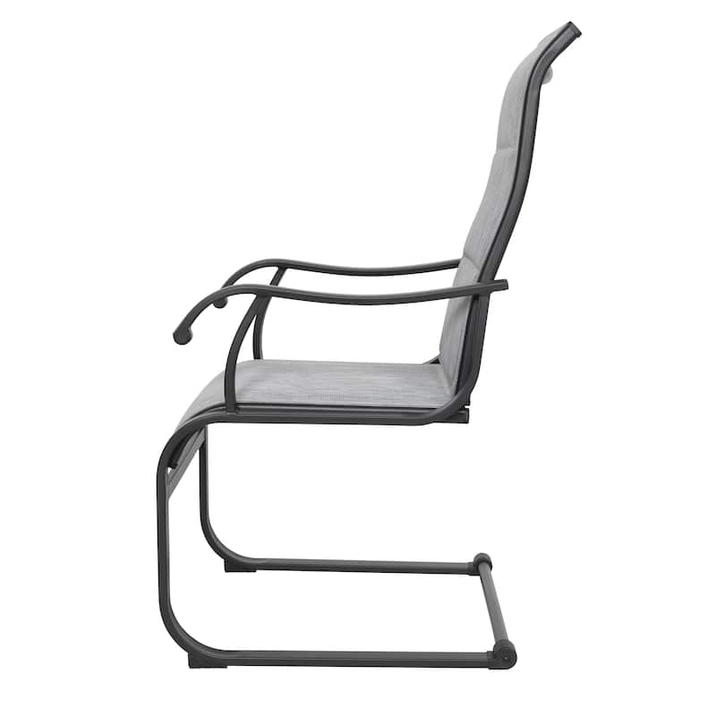 Outdoor Patio Dining Chairs, Breathable Textilene, Iron Frame