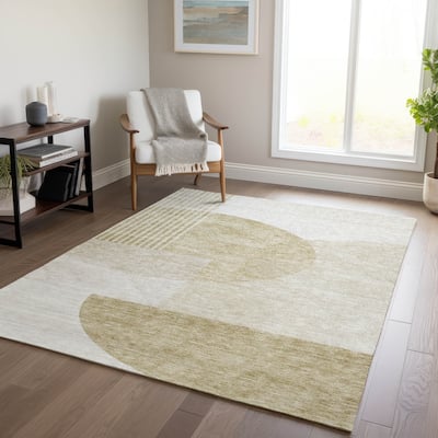 Machine Washable Indoor/ Outdoor Chantille Contemporary Deco Rug