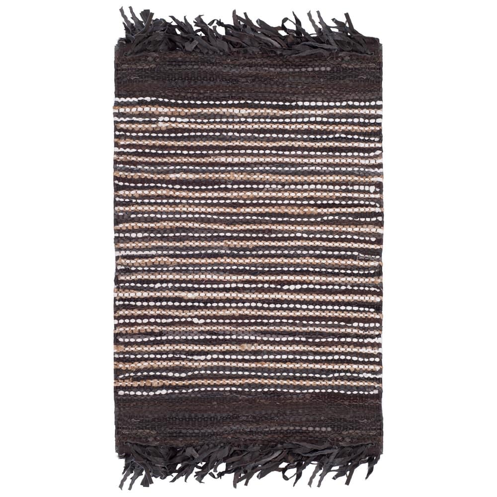 SAFAVIEH Handmade Vintage Boho Leather Lia Modern Stripe Leather