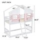 preview thumbnail 16 of 22, Twin over Twin House Bunk Bed with Roof, Safety Guardrails and Ladder