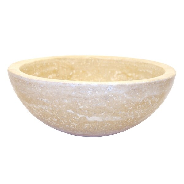 Eden Bath Small Vessel Sink Bowl - Honed Beige Travertine