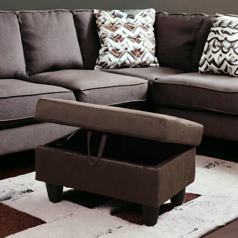 KISRAIS 28.5" Wide Upholstered Storage Ottoman