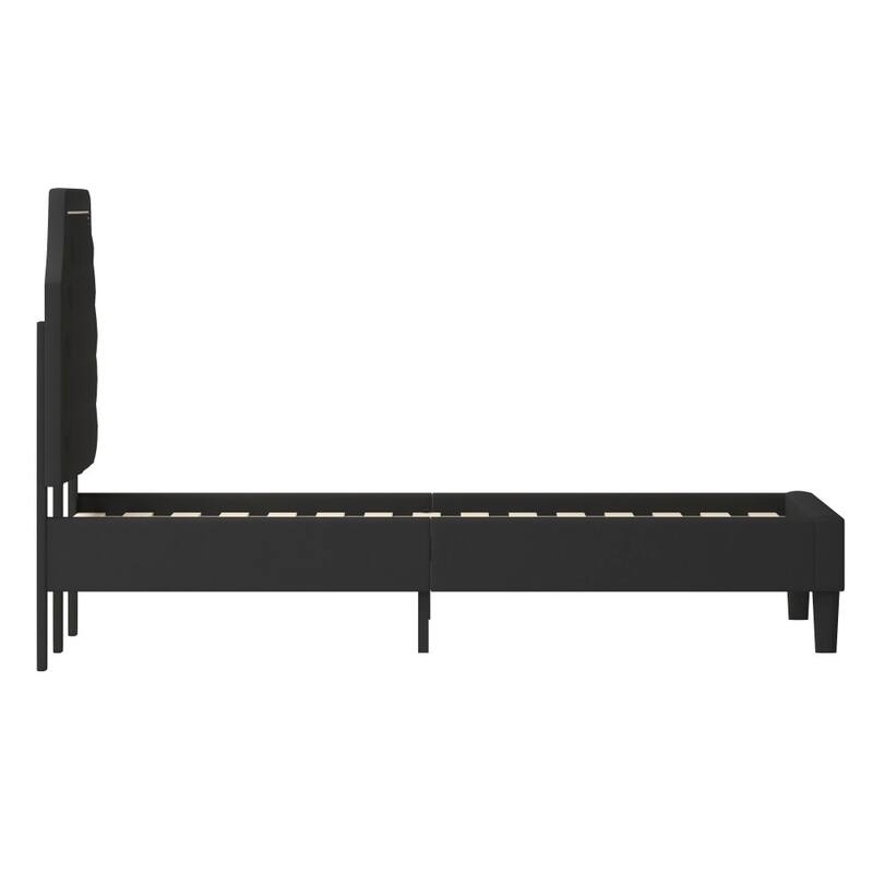 Arched Tufted Upholstered Platform Bed