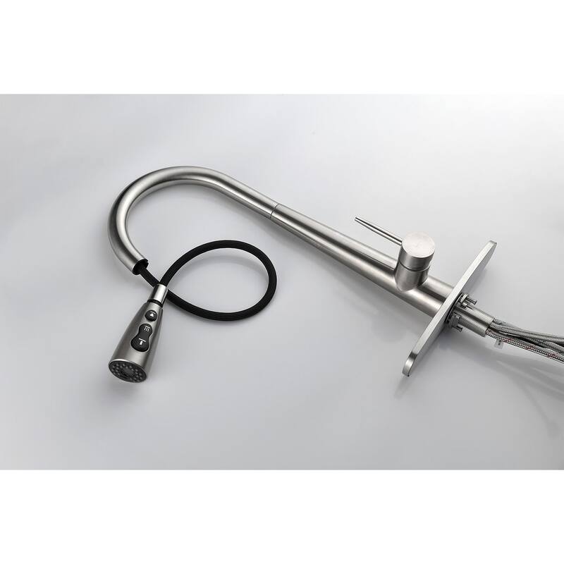 Modern Stainless Steel Kitchen Faucetswith Pull Down Sprayer