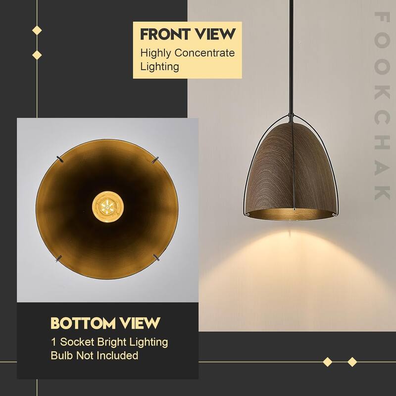 10in dome kitchen light wood black fixture light metal pendant light