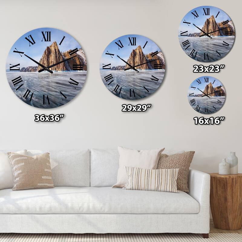 Designart 'Beautiful View Of The Lake Baikal Winter' Lake House wall