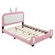 preview thumbnail 6 of 14, Upholstered Platform Bed with Bear Headboard and Footrest