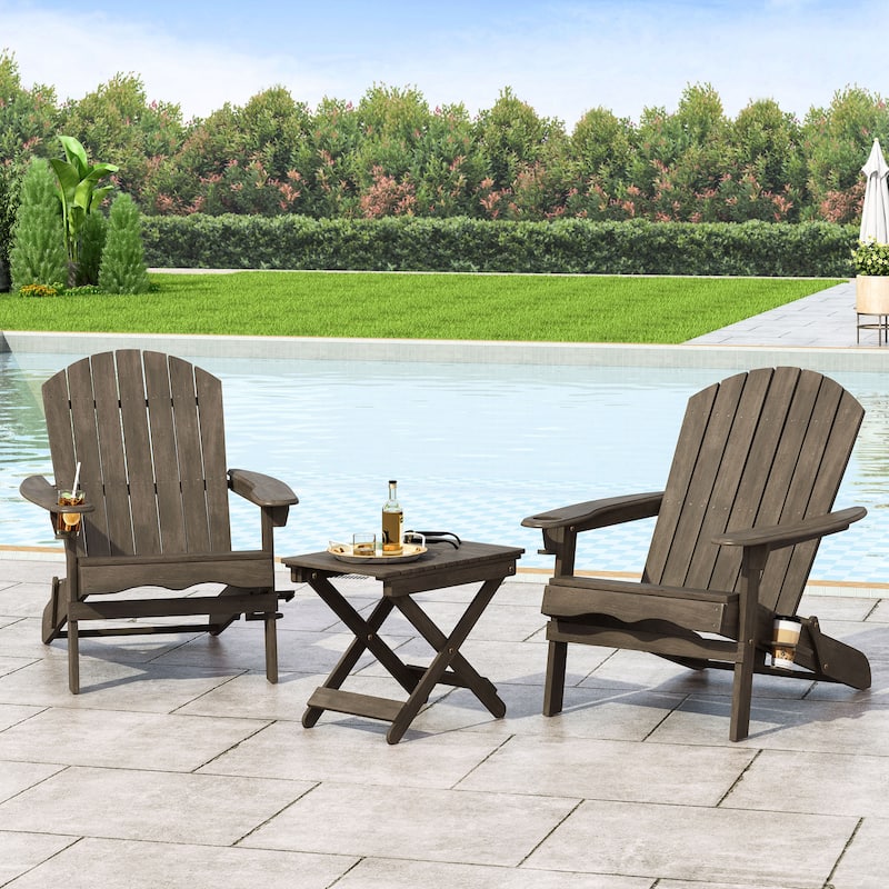 Bellwood Outdoor 2-seat Folding Acacia Chat Set by Christopher Knight Home