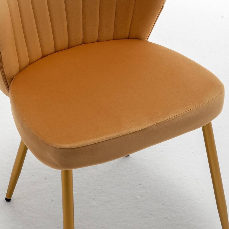 Modern Velvet Accent Chair with Channel-Tufted Design Comfortable and Trendy Armless Seat