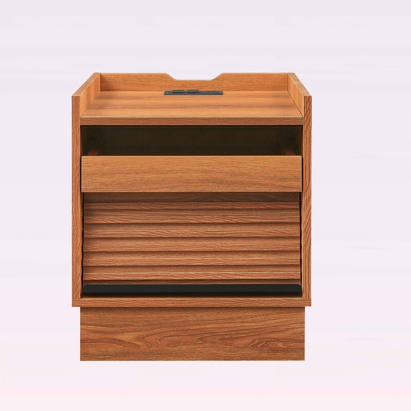 Bedside Table with 2 Drawers for Bedroom or Living Room - Yellow