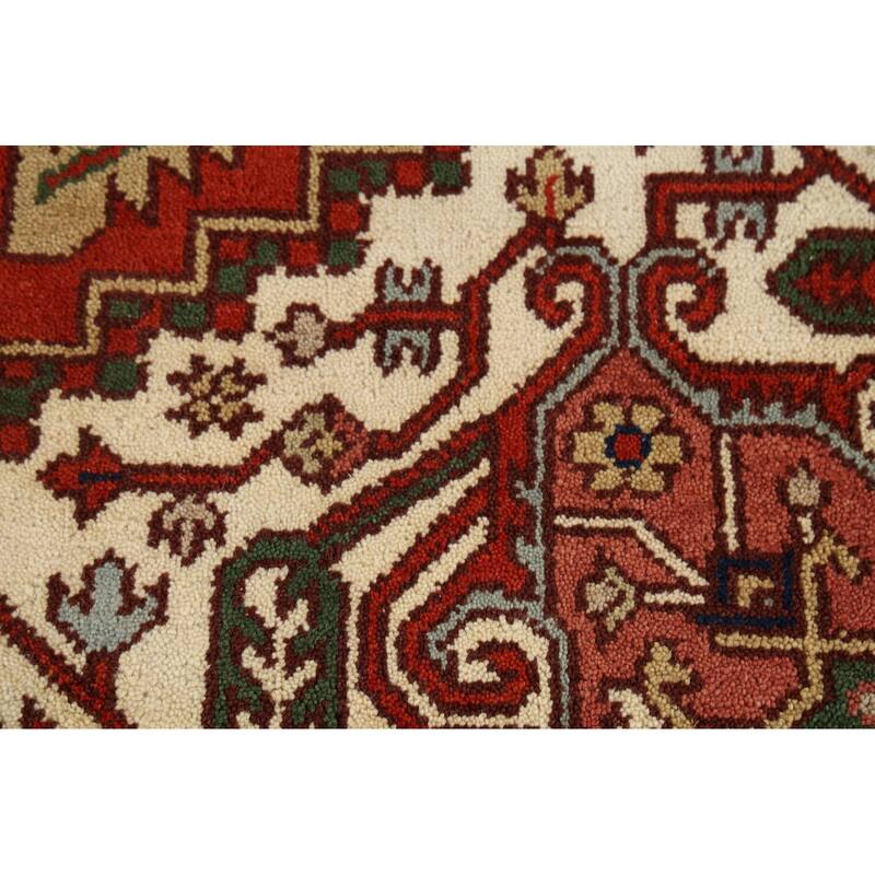 Heriz Serapi Indian Area Rug Hand-Knotted Wool Carpet - 7'9"x 9'8"