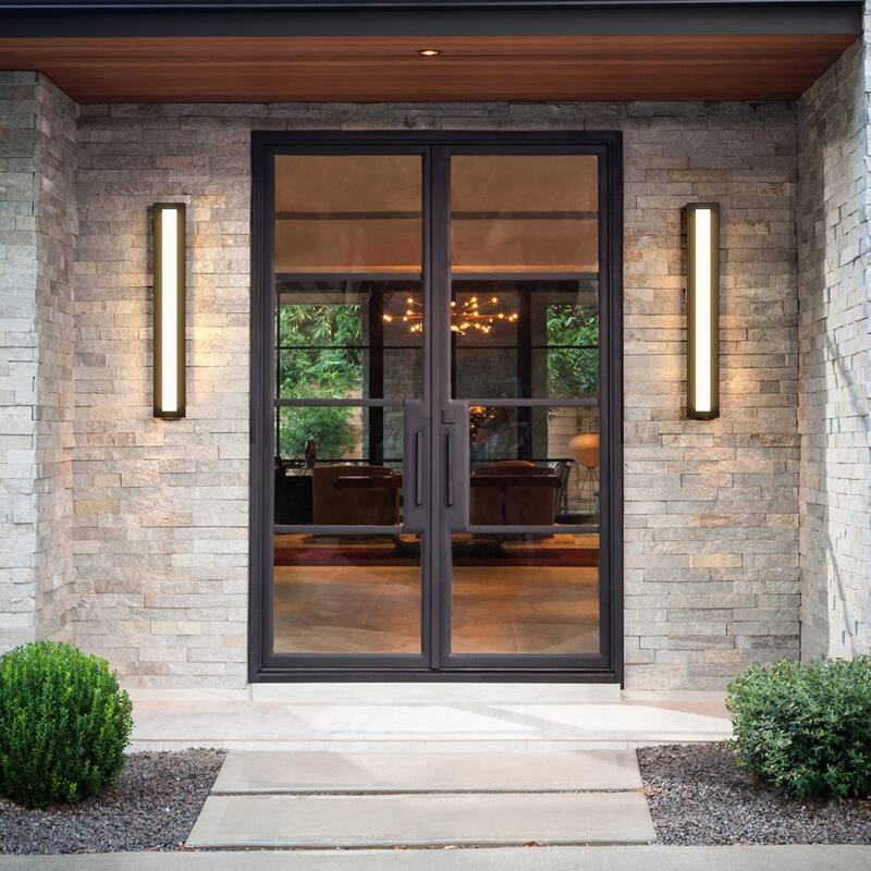 Aluminum LED Outdoor Wall Sconce Rectangle Wall Mounted Lights