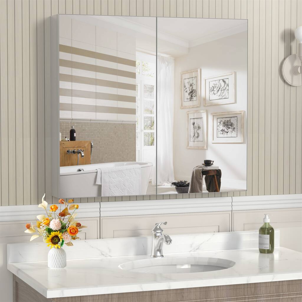32"x 28" Medicine Cabinet with Mirror