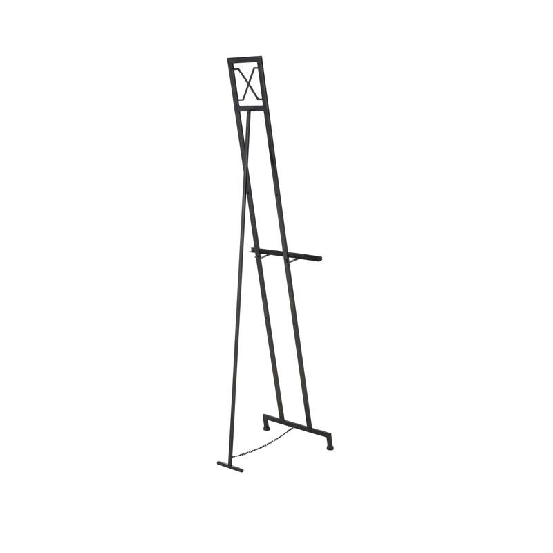 Black Metal Tall Adjustable Floor 3 Tier Display Easel
