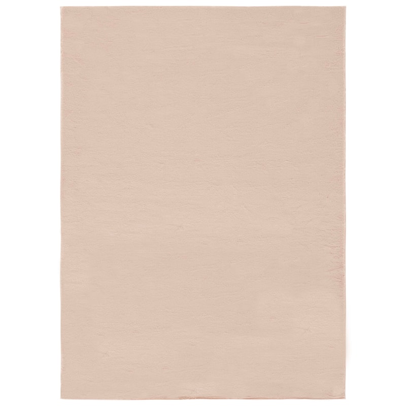SAFAVIEH Faux Rabbit Auzinda Washable Fur Solid Shag Rug - 6' x 9' - Beige