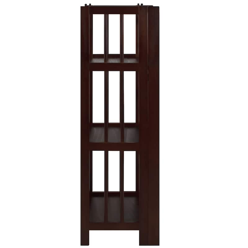 3-Shelf Folding 14-inch Wide Bookcase