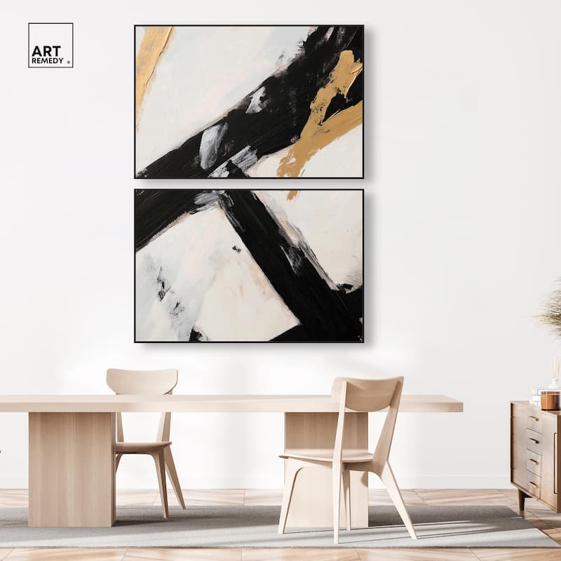 Weight of Black I Canvas Set of 2 by Art Remedy