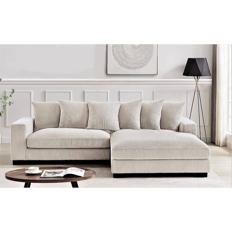 Payan 102.4 inch Wide Corduroy 2-Piece Sectional Sofa