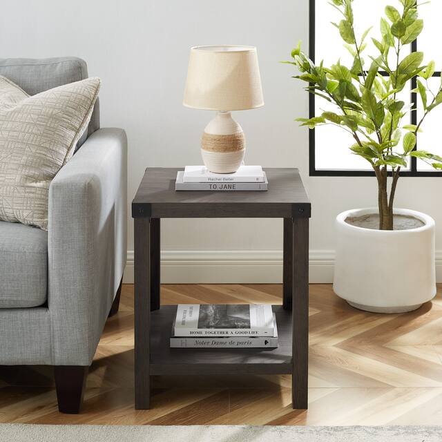 Middlebrook Kujawa 18-inch X-side Accent Table - Sable Grey