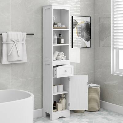 Freestanding Tall Bathroom Cabinet with Drawer