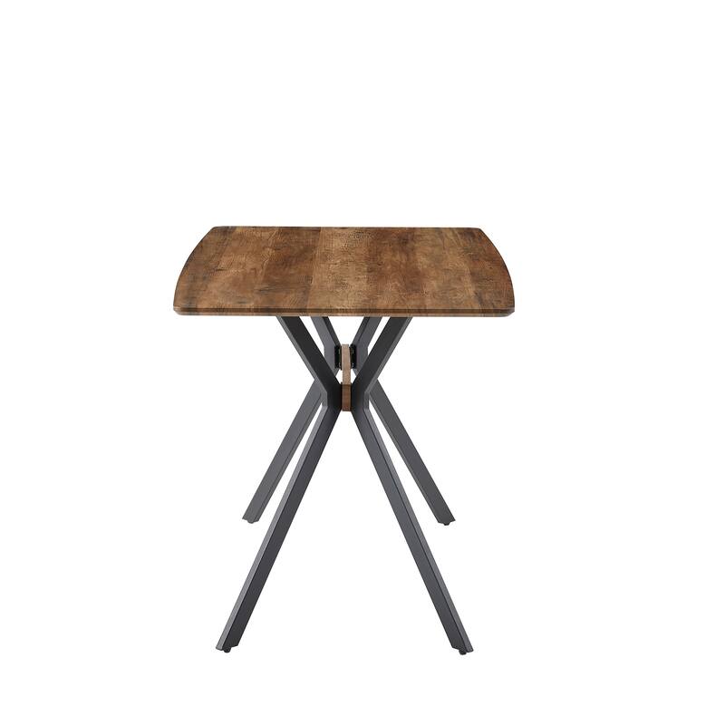 Modern Industrial Dining Table with Certified Wood and Child Safe Edges for Compact Open Plan Spaces