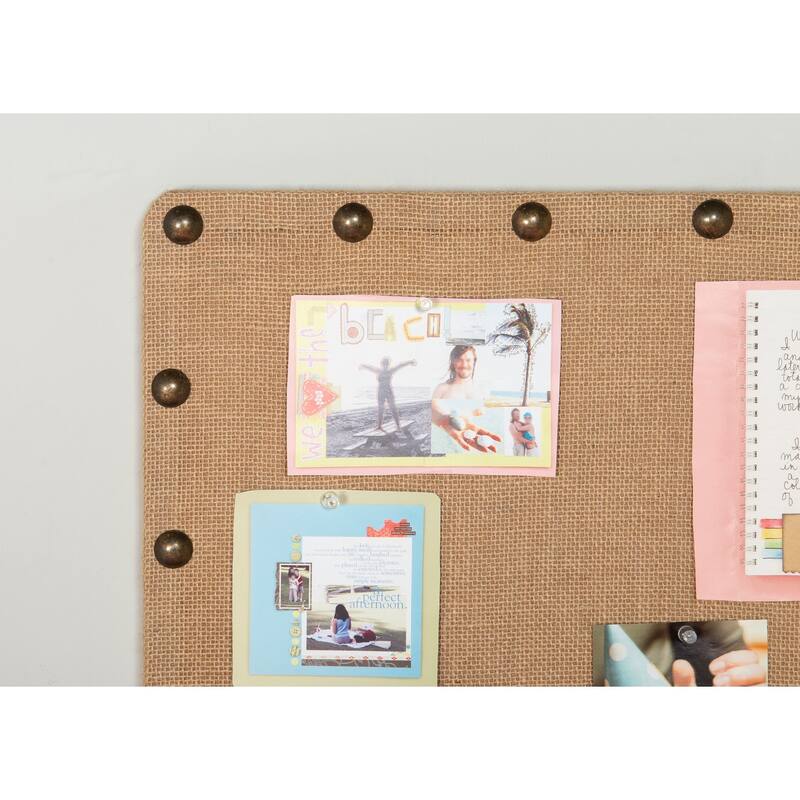 Burlap Corkboard with Nail-head Accents