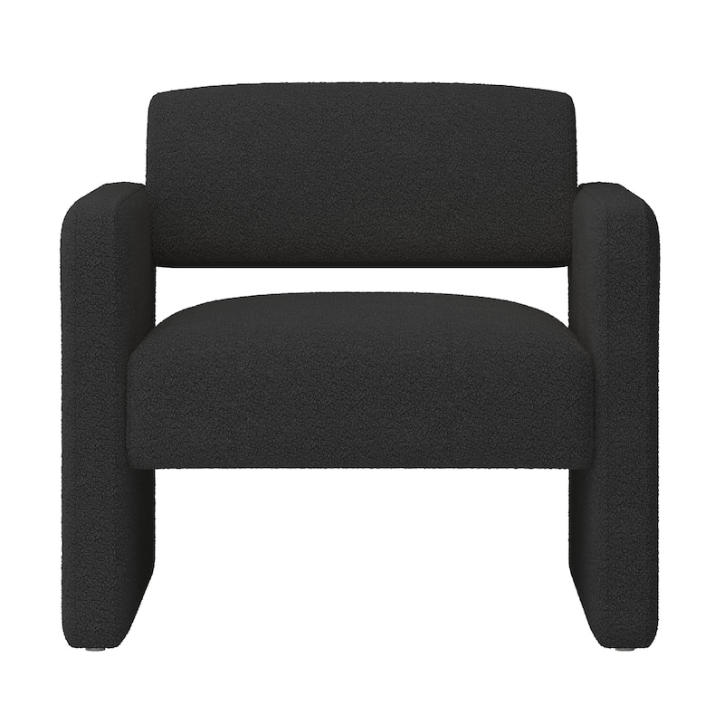 Upholstered comfortable chair with armrests