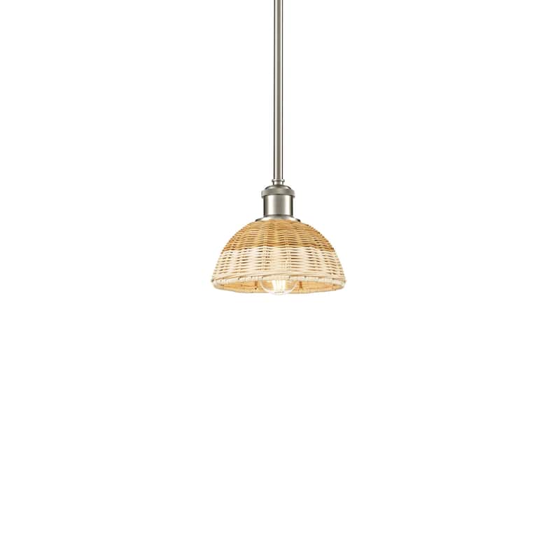 Innovations Lighting 516-1S-7-8 Bristol Natural II Pendant Bristol - Brushed Satin Nickel / Natural