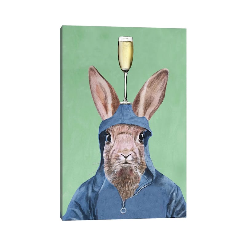 iCanvas "Rabbit With Champagne Glass" by Coco de Paris Canvas Print
