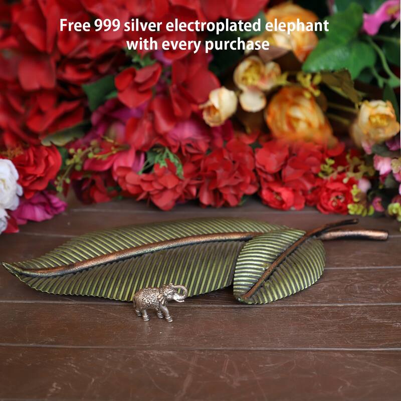 Cottage Handicraft ,Faux Leaf Wall Hanging with Free Elephant Gift