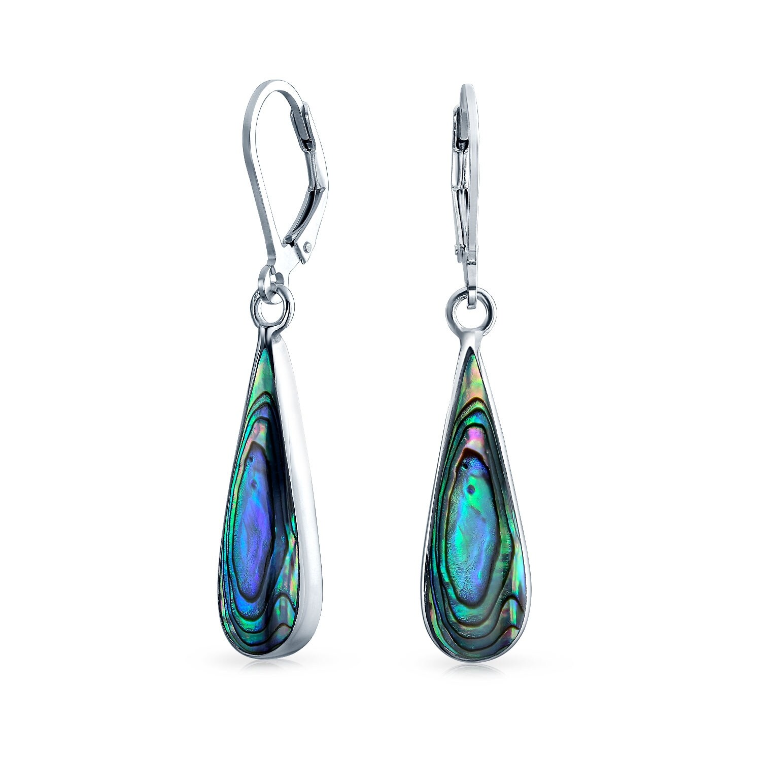 Natural Shell With 925 Sterling Silver Lever Back Earrings