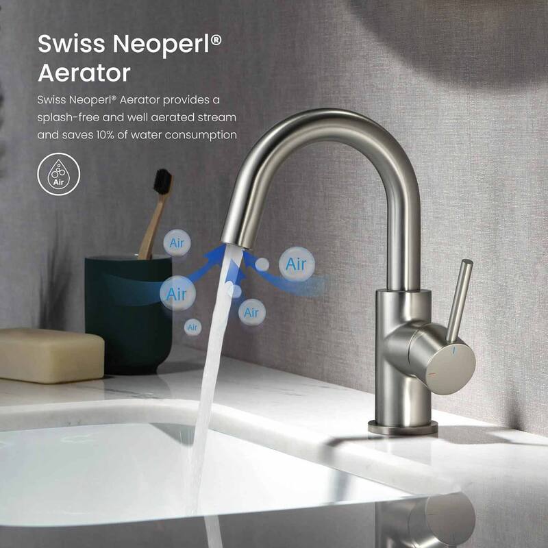 Circular Single Handle High-Arc Bathroom Sink Faucet with Pop Up Drain