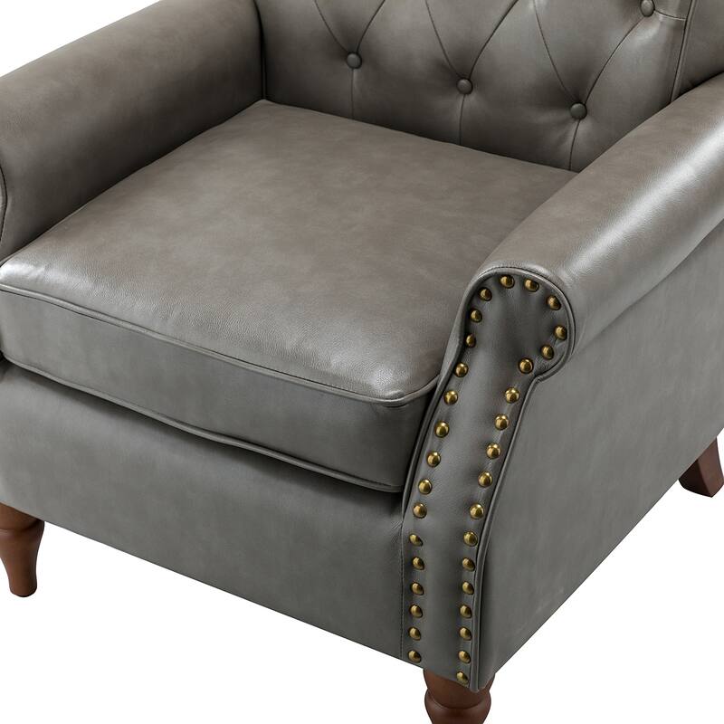 Mycenae Upholstered Accent Armchair with Nailhead Trim Set of 2