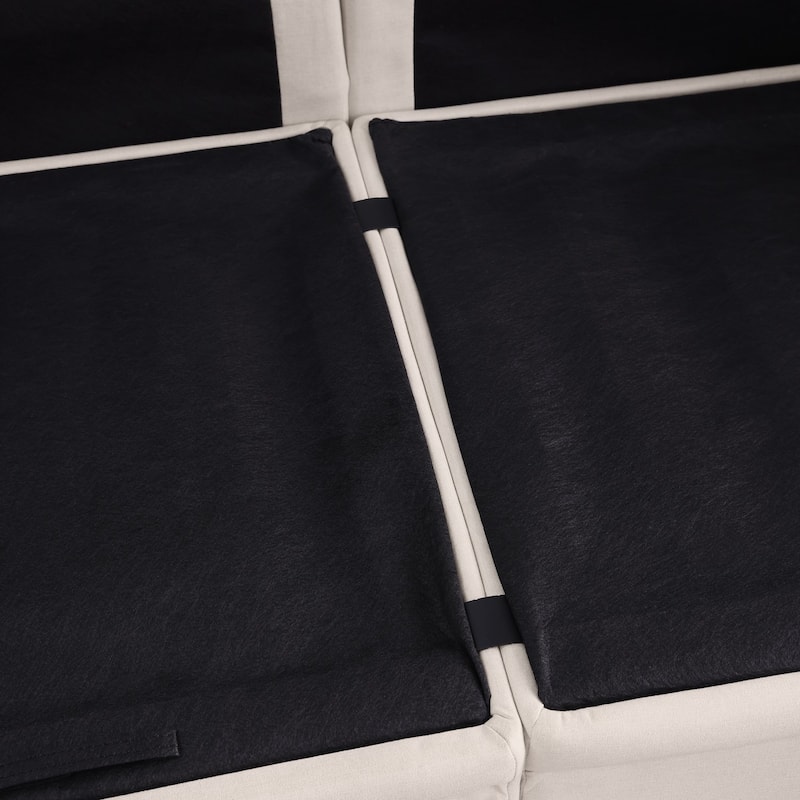 102" U-Shaped Linen Fabric Sectional Sofa with Ottomans