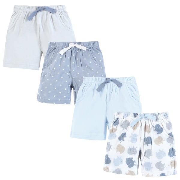 slide 1 of 1, Hudson Baby Toddler Boy Shorts Bottoms 4-Pack, Multi Color Boy Elephant 2T - Multi Color Boy Elephant