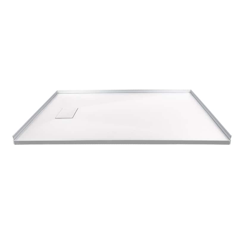 Transolid FZS7236 70-7/8" x 35-1/2" Rectangular Shower Base with Left, - White