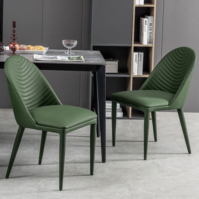 Fully Assembled Microfiber Leather Upholstered Dining Chairs, Set of 2 - 22.44"D x 18.5"W x 32.28"H