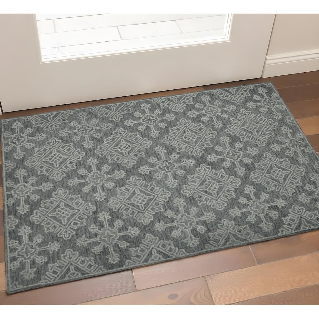HomeRoots Oriental Transitional Rectangle Area Rug - 36.00 in. x 24.00 in. x 0.40 in.