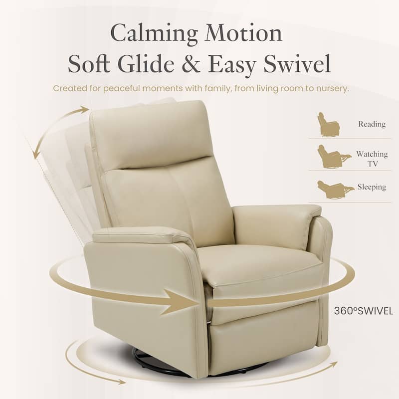 Fabric Recliner Sofa Chair Swivel Rocking Footrest-Single Seat for Living Room