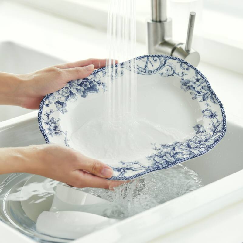 222 Fifth Adelaide Blue & White Porcelain Serving Bowls (Set of 2), 28 oz