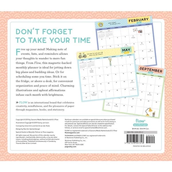 Go With The Flow Desk Calendar 2020 A Magnetic Monthly Perfect For Fridge Wall Or 29043240 Flow Desk Calendar 2020